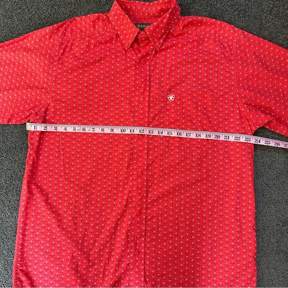 Mens Ariat Stanton Print Classic Fit Short Sleeve Shirt Button Up Size Large - Picture 10 of 10